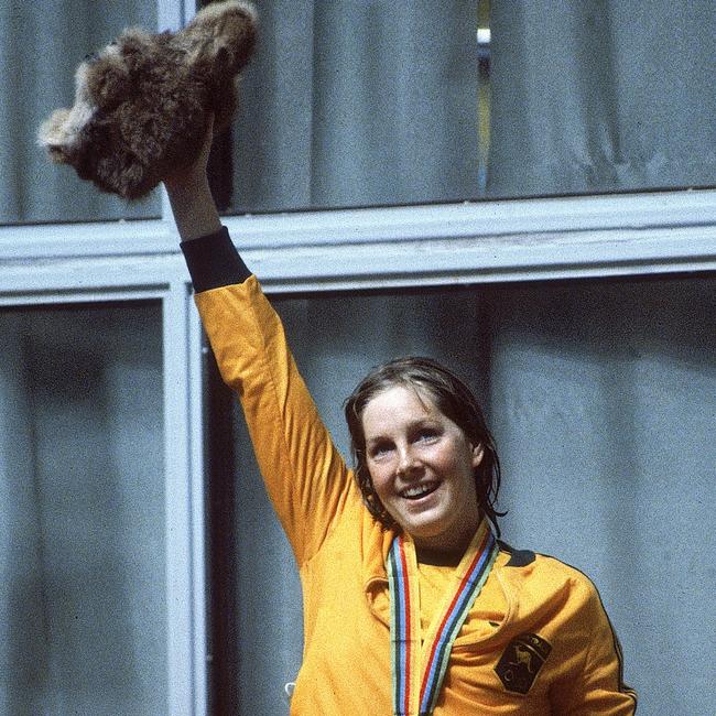 Michelle Ford of Australia celebrates winning gold.