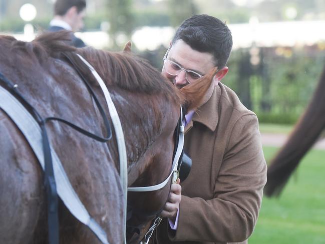 Mitchell Beer after Mnementh won the Santa Ana Lane Sprint Series Final at Flemington Racecourse on July 01, 2023 in Flemington, Australia. (Photo by Reg Ryan/Racing Photos via Getty Images)