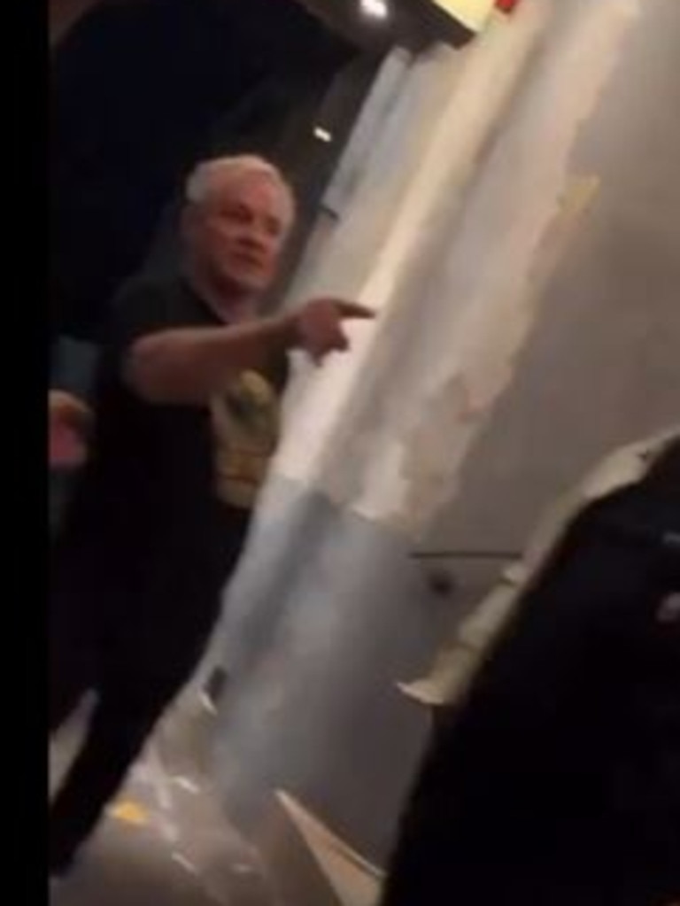 The footage appears to show an argument outside the pub.