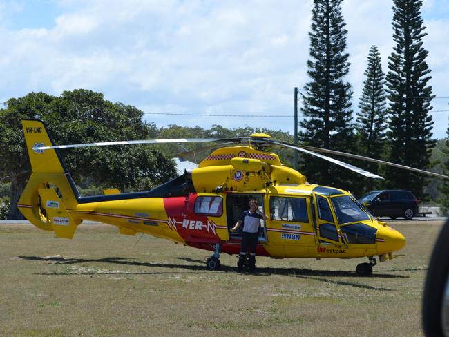 A helicopter was involved with the rescue effort. Picture: Nikki Voss/Triple M