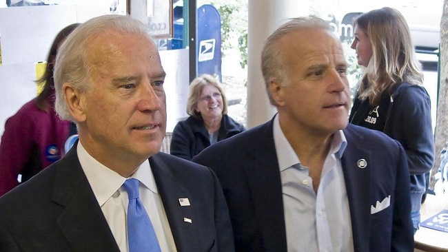 Joe Biden in 2008 with his brother Jim, right, whose alleged role with a Philadelphia construction company is likely to be examined by the House of Representatives. Picture: Getty Images