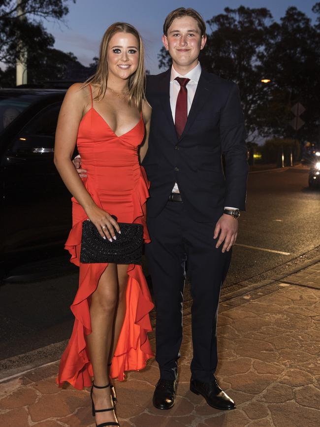 Amy Brennan and Ben Brocherie at Centenary Heights State High School formal at Picnic Point, Friday, November 20, 2020. Picture: Kevin Farmer