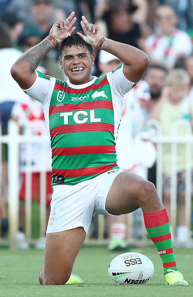 Two men have been charged for allegedly sending racially abusive messages over social media to NRL star Latrell Mitchell. Picture: Mark Metcalfe/Getty Images