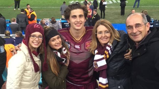 Lachlan with sisters Maeghan and Amber, Lachlan, and parents Terri and Scott.