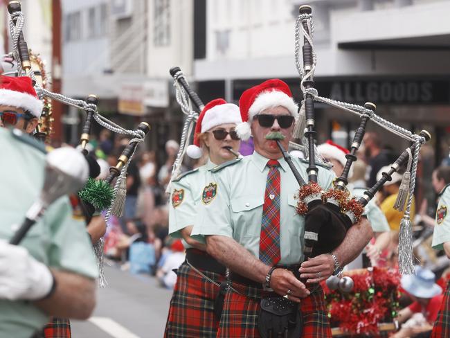 Derwent Scottish Pipe Band float. Hobart Christmas Pageant 2024. Picture: Nikki Davis-Jones