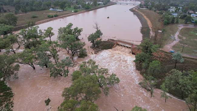 Murweh Shire Council posted to social media of major flooding to the Bradley's Gully near Charleville.