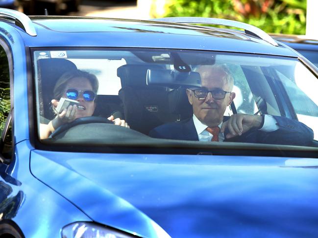 22/10/2018: Former Prime Minister Malcolm Turnbull arrives at his home in Point Piper, Sydney being driven by his daughter Daisy.Pic by James Croucher