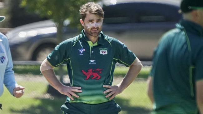 Sub-District cricket finals: Caulfield v Malvern. Caulfield bowler Jacob Thorne. Picture: Valeriu Campan