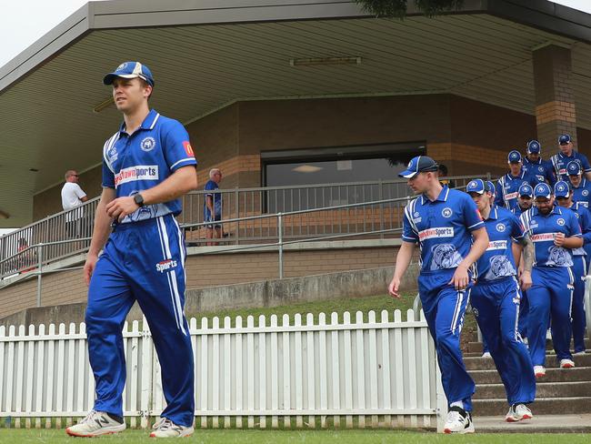 Dan Solway leads Bankstown out at Raby Oval. Photo by Jeremy Ng/News Corp Australia