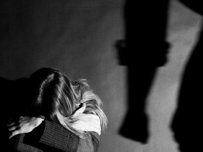 Domestic violence stock image black and white