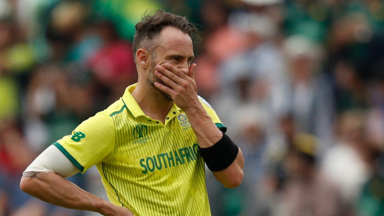 South Africa's captain Faf du Plessis has unloaded on his teammates after another World Cup loss. Picture: Adrian Dennis/AFP