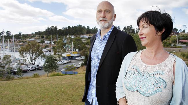 Kettering Incident producer Vincent Sheehan and writer Vicki Madden in Kettering in 2014. Picture: RICHARD JUPE