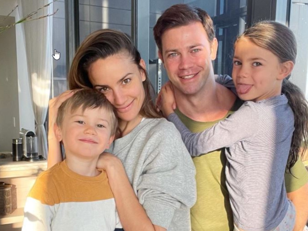 Finch with her husband, Michael Miziner, and their kids Dominic and Violet. Picture: Instagram