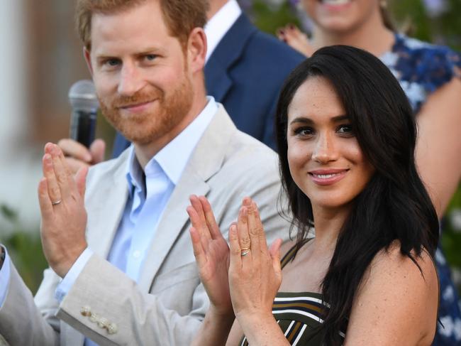 CAPE TOWN, SOUTH AFRICA - SEPTEMBER 24: Prince Harry, Duke of Sussex and Meghan, Duchess of Sussex attend a reception for young people, community and civil society leaders at the Residence of the British High Commissioner, during the royal tour of South Africa on September 24, 2019 in Cape Town, South Africa. (Photo by Facundo Arrizabalaga - Pool/Getty Images)