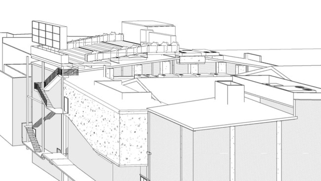 A sketch plan of the Ritz Cinema rooftop cinema