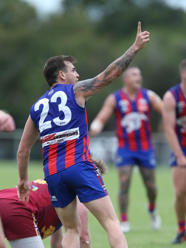 Football GDFL: Belmont Lions v Bell Post Hill Bell Post Hill 23 Jordan Sabell kicks a goal Picture: Mark Wilson