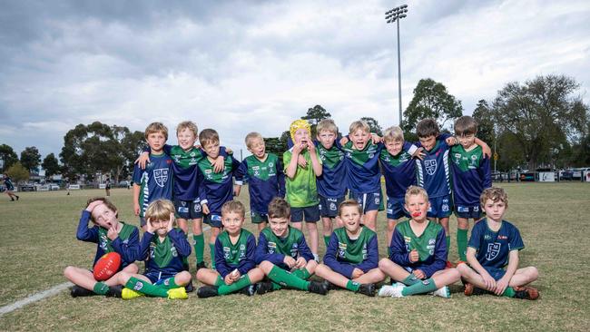 St Mary’s Redden under-9 football team pull their funniest faces. Picture: Brad Fleet