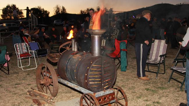 Jason and Andrew Green’s Rusty Tractor won second prize in the 44 Gallon Fire Drum Category at the Killarney Bonfire Night, Saturday, July 19, 2014. Photo John Towells / Warwick Daily News