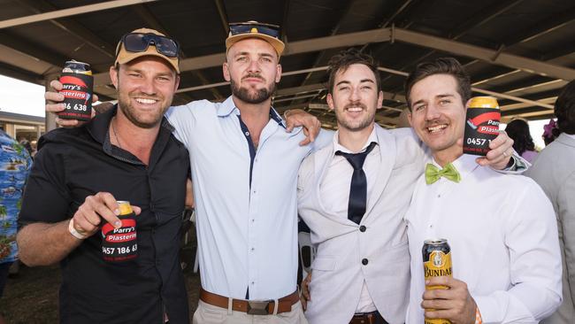 At the Clifton Races are (from left) Mick Wilson, Dan Willett, William Parry and Jake Ranger, Saturday, October 28, 2023. Picture: Kevin Farmer