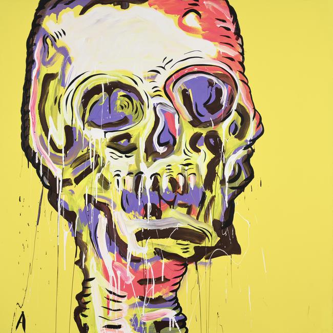 Adam Cullen’s Missing Kelly Skull, 2011 acrylic on canvas, 150 x 150cm Collection of the Artist’s Estate