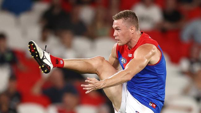 Melbourne key forward Tom McDonald will play his 200th senior match if he is selected this week. Picture: Michael Klein