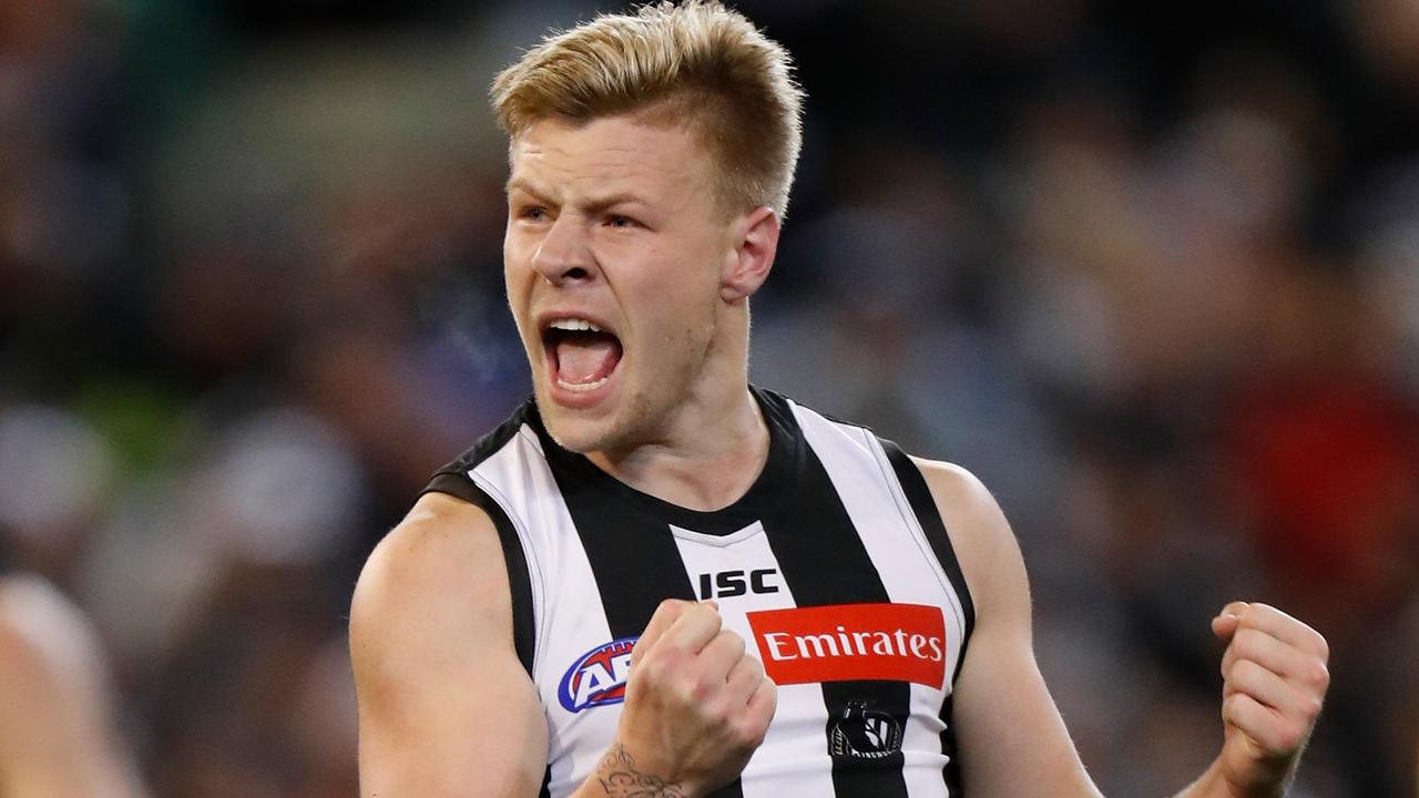 Jordan De Goey has become a dominant force for the Magpies. Picture: Getty Images 