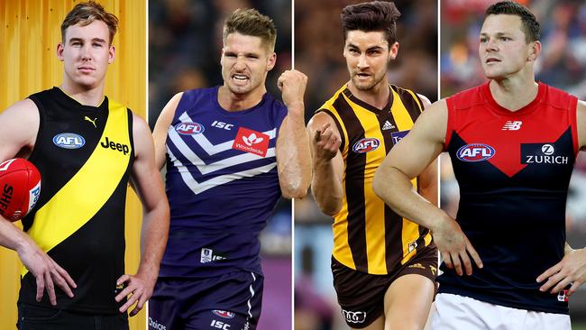 Tom Lynch, Jesse Hogan, Chad Wingard and Steven May are among a number of players to change clubs during the trade period.