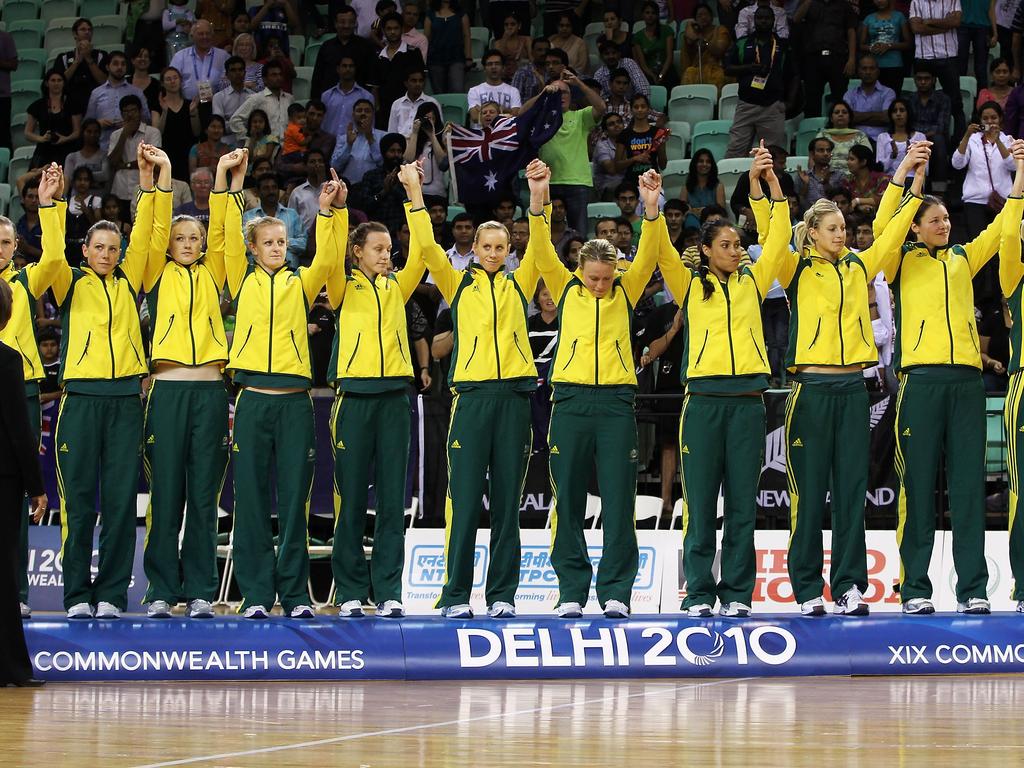 The Australian team at the 2010 Commonwealth Games. Picture: Phil Walter/Getty Images
