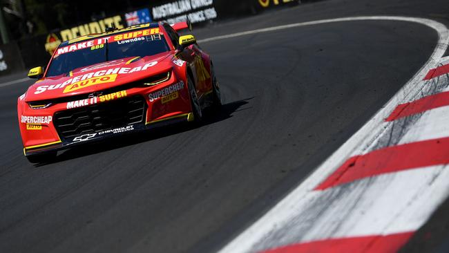 BATHURST, AUSTRALIA - OCTOBER 07: Craig Lowndes drives the Triple Eight Race Engineering Chevrolet Camaro in practice during the Bathurst 1000, part of the 2023 Supercars Championship Series at Mount Panorama on October 07, 2023 in Bathurst, Australia. (Photo by Morgan Hancock/Getty Images)