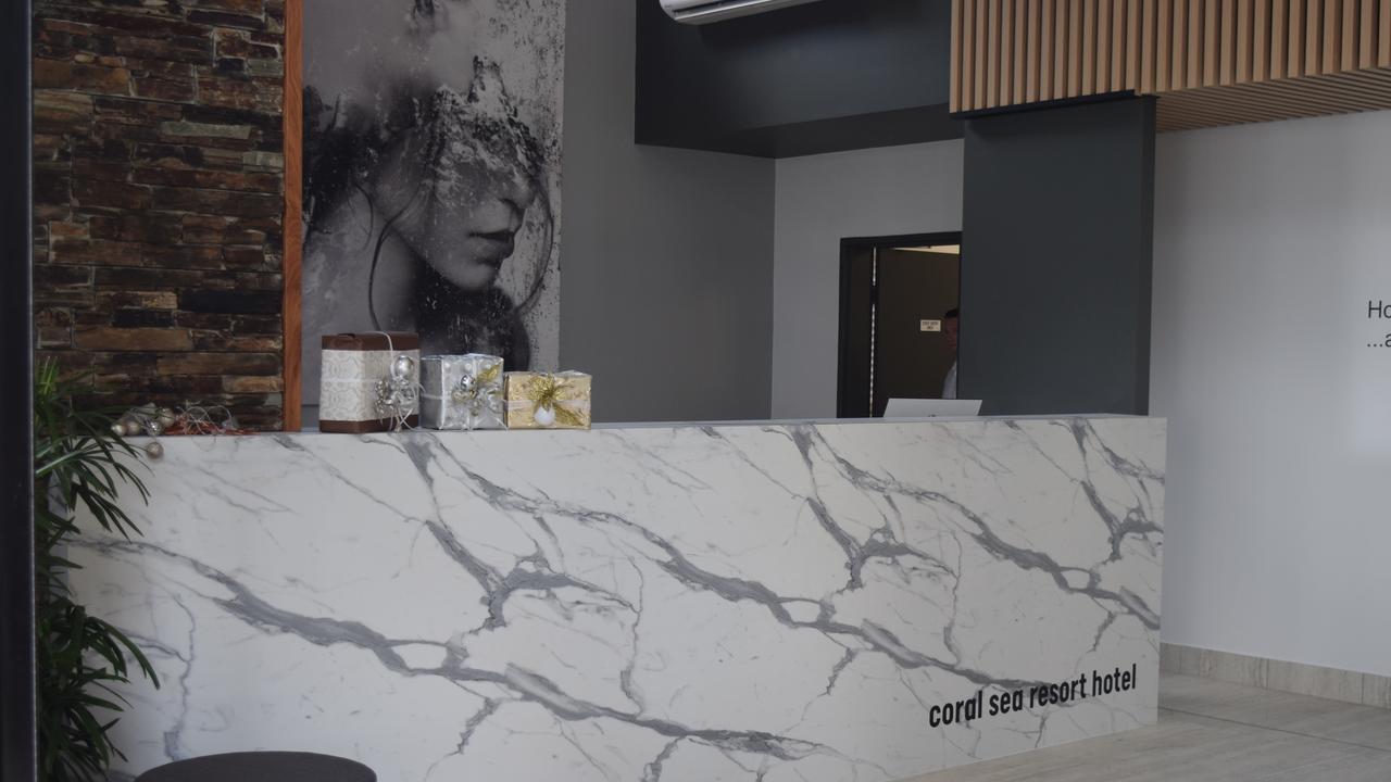 The lobby area in the newly-renovated Coral Sea Marina Resort Hotel.