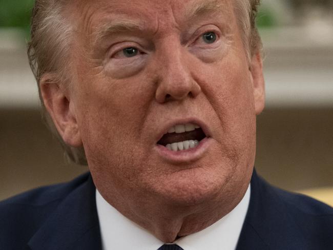 President Donald Trump speaks during a meeting about the coronavirus response with Gov. Phil Murphy, D-N.J., in the Oval Office of the White House, Thursday, April 30, 2020, in Washington. (AP Photo/Evan Vucci)