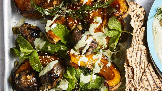 Vego heaven: pumpkin &amp; green tahini. Picture: Guy Bailey