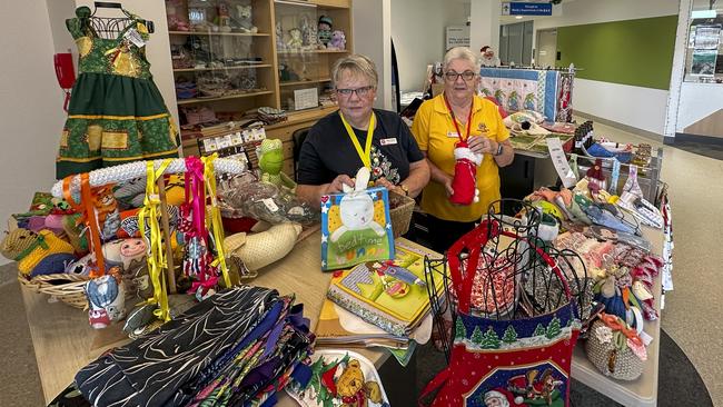 Pauline Strong and Colleen Glencross from the Lismore Base Hospital Auxiliary are holding a Christmas themed gift stall in the foyer of the hospital to raise funds for a cell saver transfusion system.