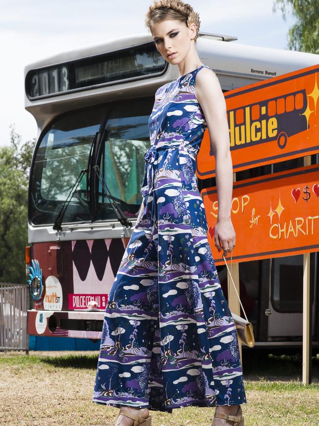 Dulcie's bus at the Garden of Unearthly Delights.