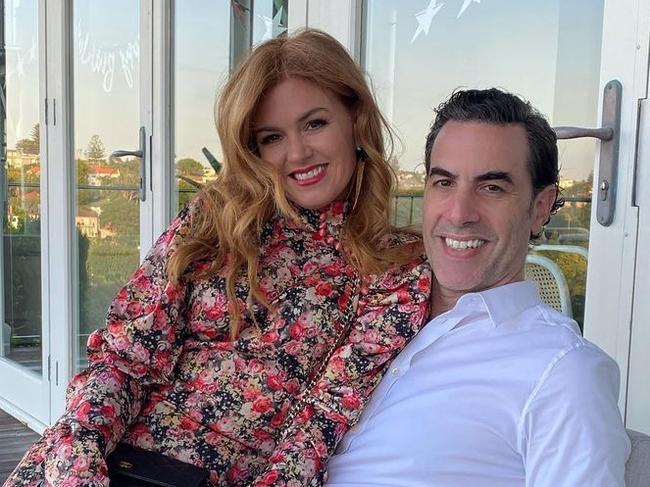 Sacha Baron Cohen and Isla Fisher. Picture: instagram https://www.instagram.com/p/CK1NwHKgnQh/