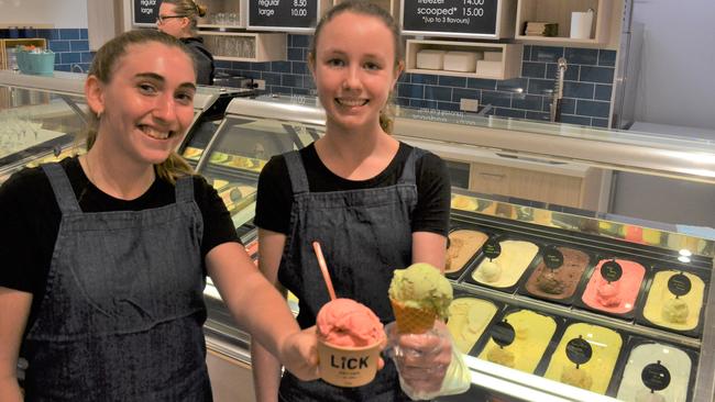 Lick Ice Cream Paddington staff Mia Demartini and Pia Hedges.