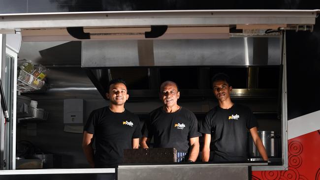 Conan, Raymond and Ryan Gomes, who run the Yo India food truck, have been hit hard by the coronavirus lockdown. Picture: Julian Smith