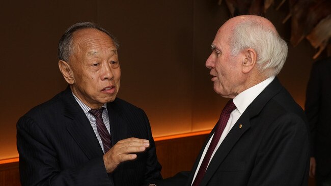 Co-chairs of the 6th Australia-China High Level Dialogue, former prime minister John Howard and President of the Chinese People’s Institute of Foreign Affairs Li Zhaoxing in Sydney.