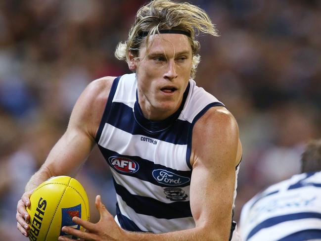 AFL Round 8. 12/05/2018.  Collingwood vs Geelong at the MCG.  Geelong's Mark Blicavs   . Pic: Michael Klein