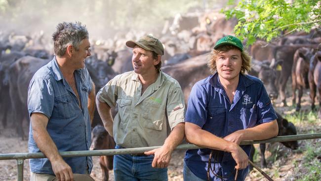 Farmers are uniting to show support for Western Sydney residents by donating their produce and products (L-R) Robert Mackenzie, Ross Edwards and James Mackenzie (Woko Station, Gloucester). Supplied