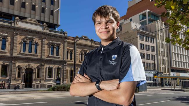 Teen Parliament scholarship winner Denzel James has been nominated for Young Australian of the Year. Picture: Ben Clark