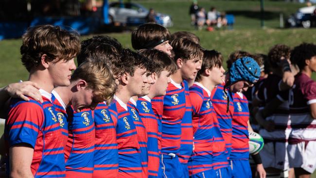 Marist College Ashgrove First XV in their Rosalee jerseys. Photo: Denver Jensen.