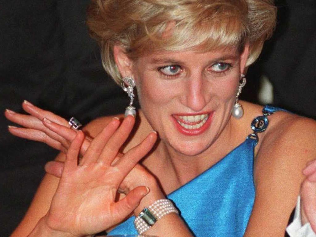 Diana wearing the sapphire ring Harry later gifted to Meghan. Picture: POOL / AFP