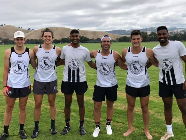 Package of recruits: Euroa newcomers (L-R) Nathan Stewart, Tristan Davies, Daniel Yogarajah, Jack Hellier, Dan Garside and Erish Uthayakumar.