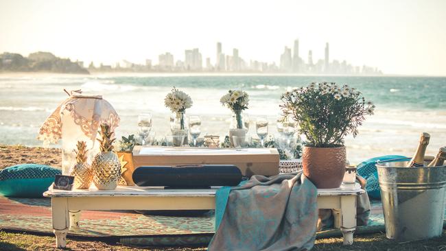 Gold Coast Pop-Up Picnics setting on Burleigh Hill