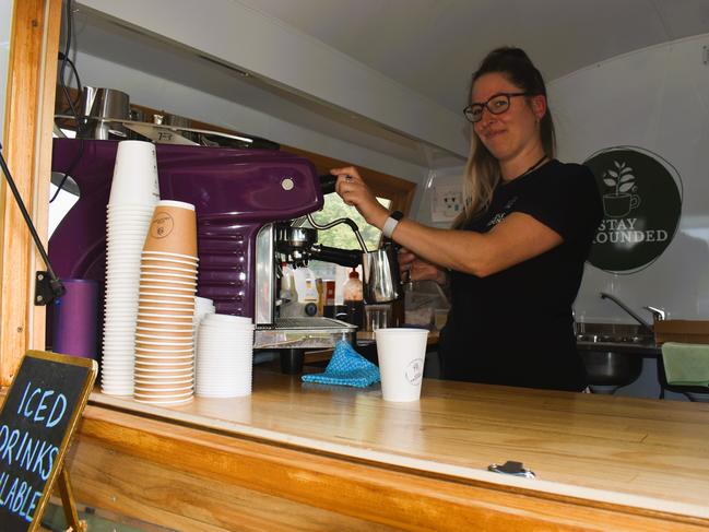 Attendees enjoying the 159th Sale Agricultural Show at the Sale Showgrounds on Friday, November 01, 2024: Toni Hiskins serving up delicious coffees. Picture: Jack Colantuono