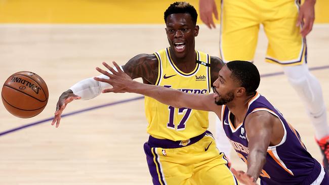 Dennis Schroder with the Lakers. Photo by Sean M. Haffey/Getty Images)