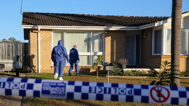 Police at the Rooty Hill home where the body was found. Picture: NCA NewsWire