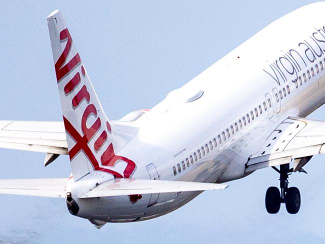 A Virgin aircraft leaving Hobart Airport on Saturday 15th June 2024.Picture: Linda Higginson