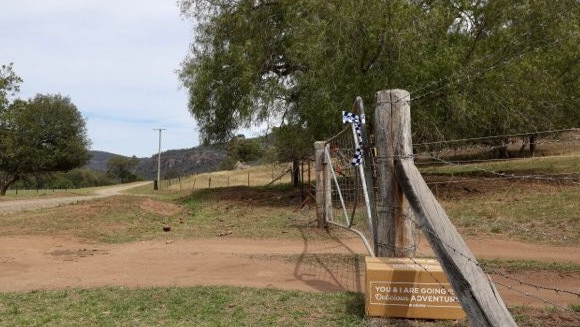 The scene outside the Hunter Valley property where the couple were found dead. Picture: Jonathan Ng